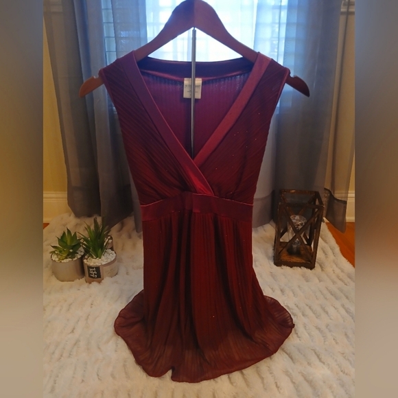 Motherhood Dresses & Skirts - Elegant Burgundy V-Neck top